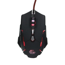Мышь игровая Gembird MG-600 USB черный 5 кнопок+колесо-кнопка+кнопка огонь 3200 DPI