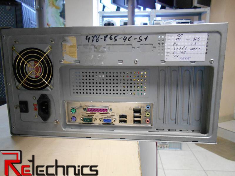 Системный блок 478 Socket Intel Pentium 4 - 2.8GHz 1024Mb DDR1 10Gb IDE видео 96Mb сеть звук USB 2.0