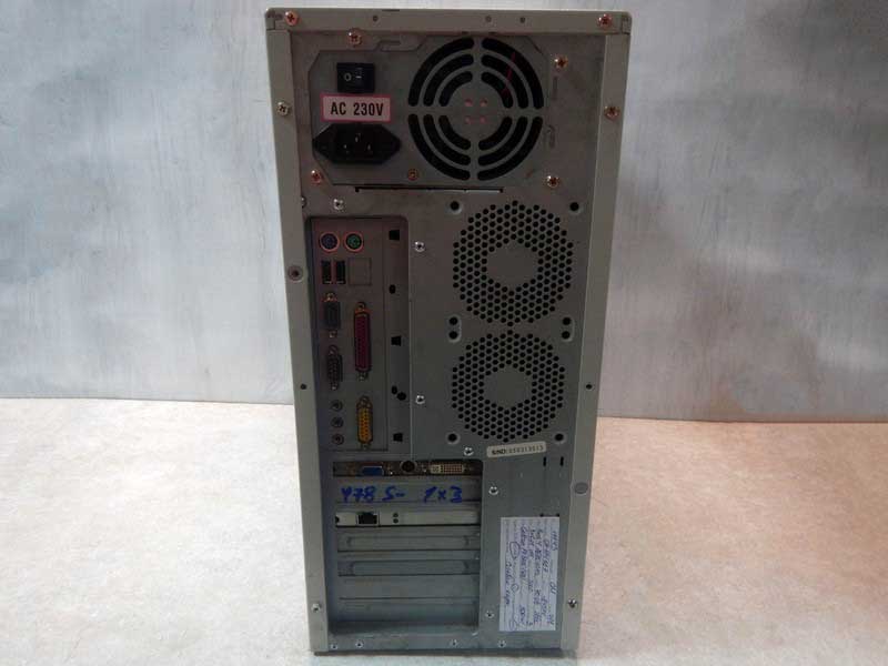478 Socket 1 ядро Pentium 4 - 2,68Ghz 3x0,25Gb DDR1 (3200) 40Gb IDE чип i845PE видеокарта GeForce FX 5200 128Mb белый ATX 300W DVD-RW Сетевая карта