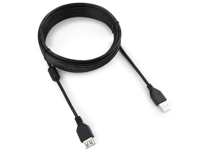 Кабель удлинитель USB2.0 Pro Cablexpert CCF-USB2-AMAF-15 AM/AF 4.5м экран ферритовое кольцо черный