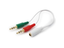 Кабель аудио сигнала Cablexpert CCA-418W джек3.5 наушники + 3.5 микрофон-> джек3.5 4pin длина 20см