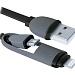 Кабель USB10-03BP черный MicroUSB+Lightning 1м