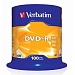 Диск DVD-R Verbatim 4.7 Gb 16x Cake Box (100) (100/400)