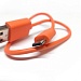 Кабель USB для зарядки microUSB устройств 30см оранжевый