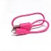 Кабель USB для зарядки microUSB устройств 30см розовый