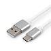 Кабель USB 2.0 Cablexpert CC-S-USBC01W-3M AM/Type-C серия Silver длина 3м белый