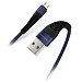 Кабель Qumann micro USB 1м 2.1А ткан.оплётка гибкий коннектор синий