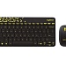 Комплект клавиатура мышь беспроводной Logitech MK240 Nano черный USB