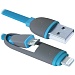 Кабель USB10-03BP синий MicroUSB + Lightning 1м