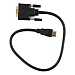 Кабель HDMI-DVI Cablexpert CC-HDMI-DVI-0.5M, 19M/19M, 0.5м, single link, черный, позол.разъемы