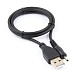 Кабель USB 2.0 Pro Cablexpert CC-USB-AMP25-0.7M, AM/DC 2,5мм 5V 2A, 0.7м, экран, черный, пакет